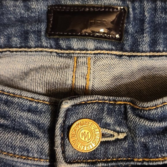 MOTHER THE WILDER Medium Kitty Bell Bottom Trouser jeans Flares 26 Short - Picture 7 of 9